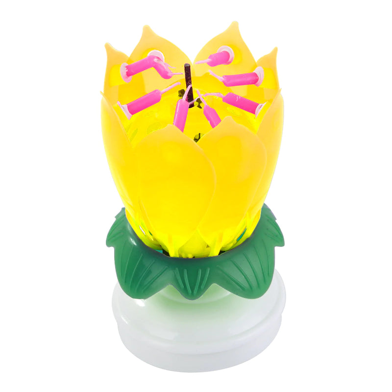 Musical Flower Birthday Candle (Yellow)